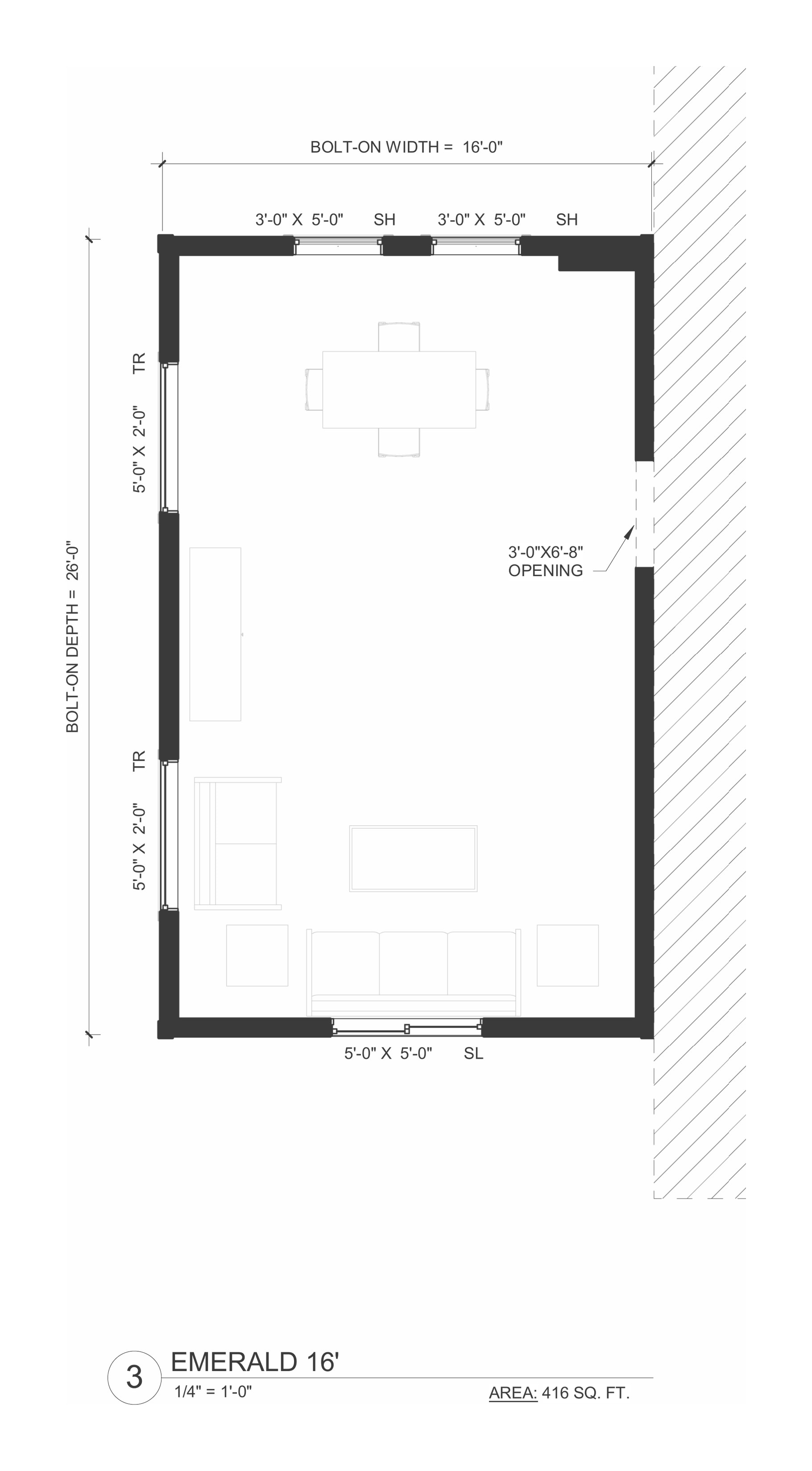 Emerald bolt-on module floor plan