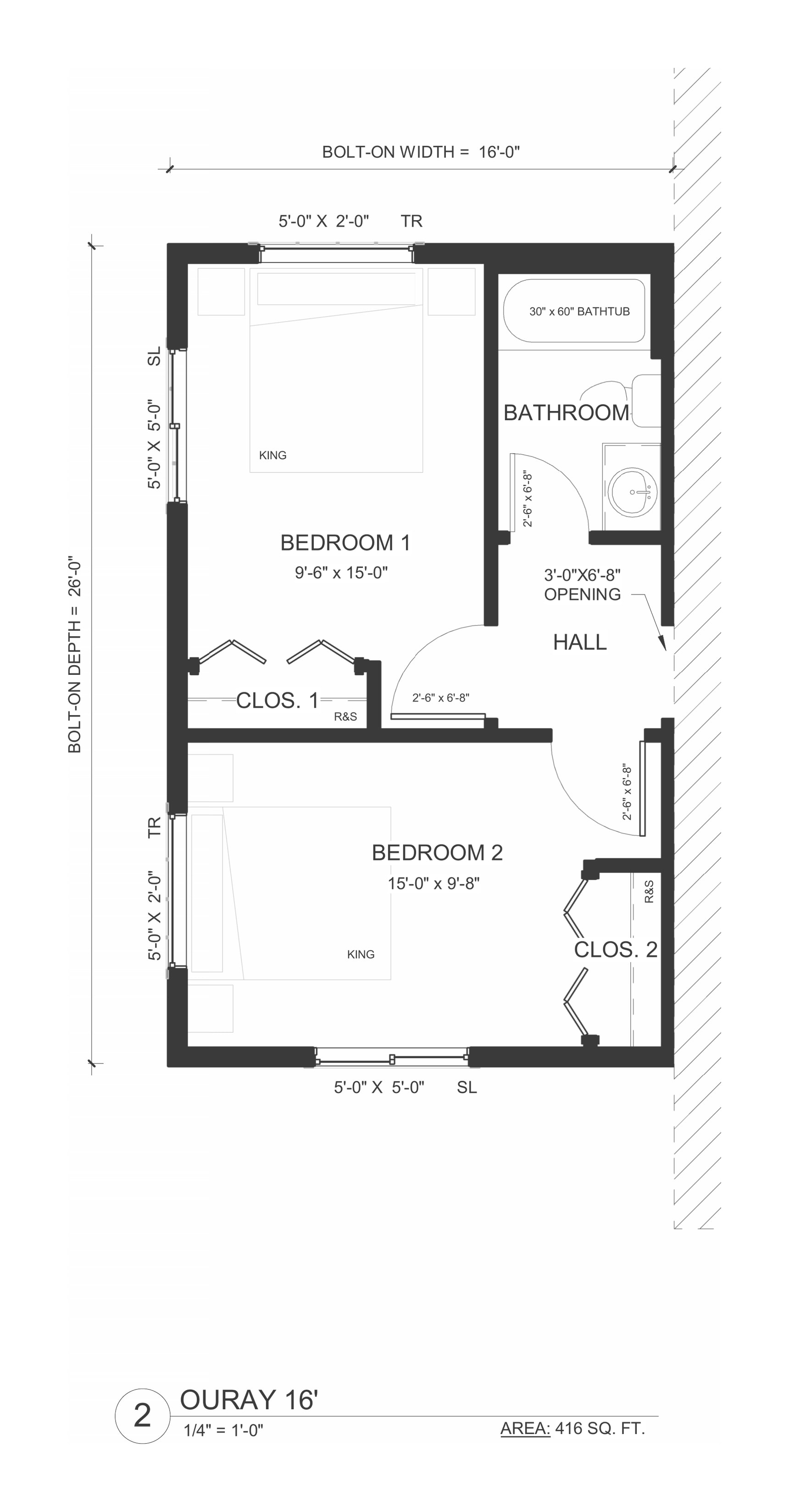 Ouray bolt-on module floor plan
