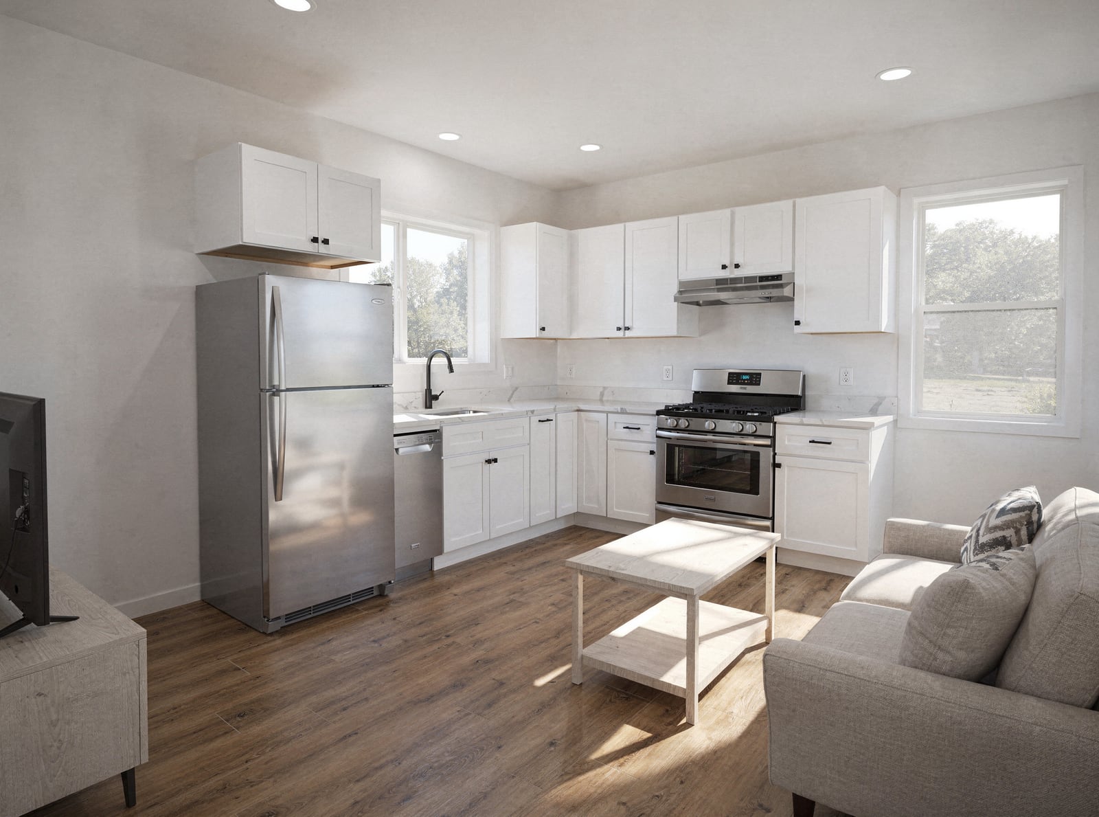 Democrat kitchen & living